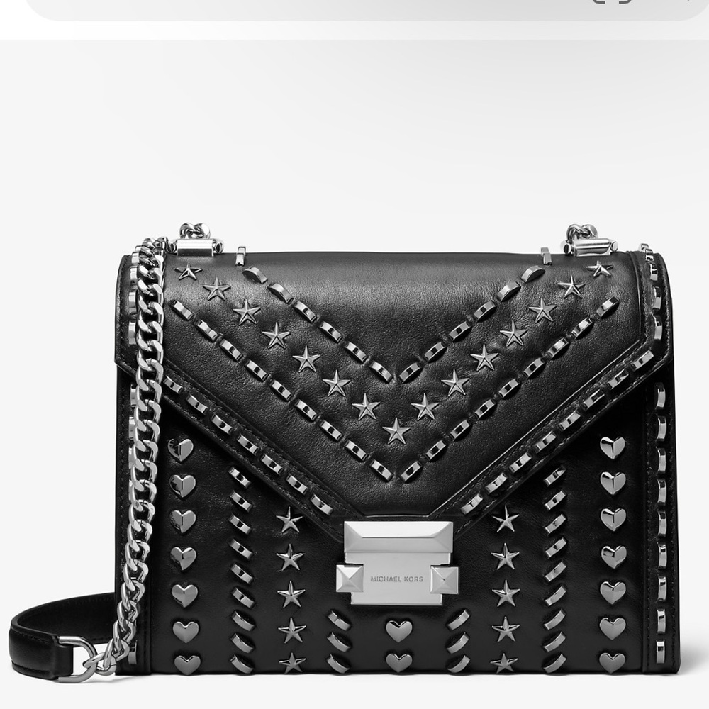 Michael Kors Whitney Large Studded Leather Convertible Shoulder Bag